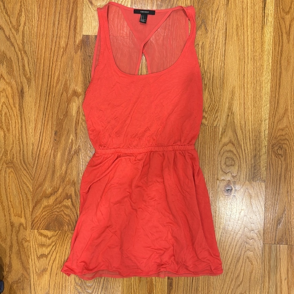 F21 coral summer dress